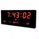 Reloj Pared Digital Led Alarma Calendario 36cm Temp + Fecha Negro Ref 3615