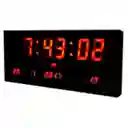 Reloj Pared Digital Led Alarma Calendario 36cm Temp + Fecha Negro Ref 3615