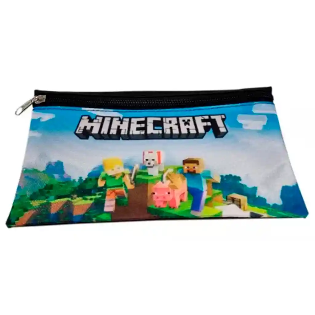 Morral Comic Minecraft Maleta Niños Grande + Cartuchera