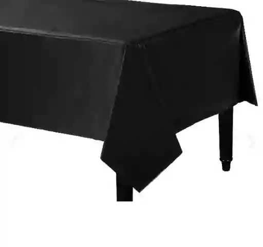 Mantel Plastico Tipo Tela Decoracion Fiesta Color Negro