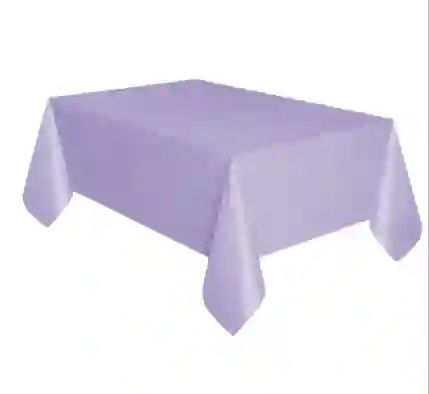 Mantel Plastico Tipo Tela Decoracion Fiesta Color Morado Claro Lila