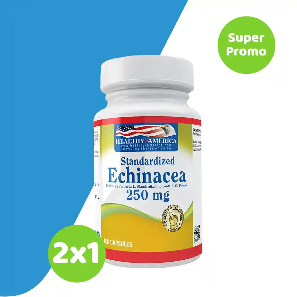 2x1 Echinacea 250 Mg 100 Cápsulas Healthy America 💥 Super Promo 💥