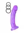 Arnés Con Dildo Incluido Y Correas Graduables Morado