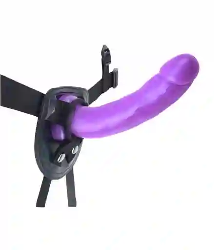Arnés Con Dildo Incluido Y Correas Graduables Morado