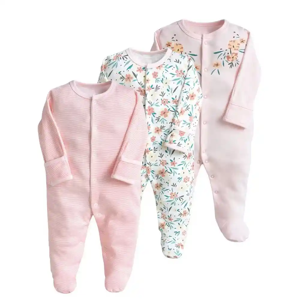 Pijama X 3 Rosadas 3-6 Meses