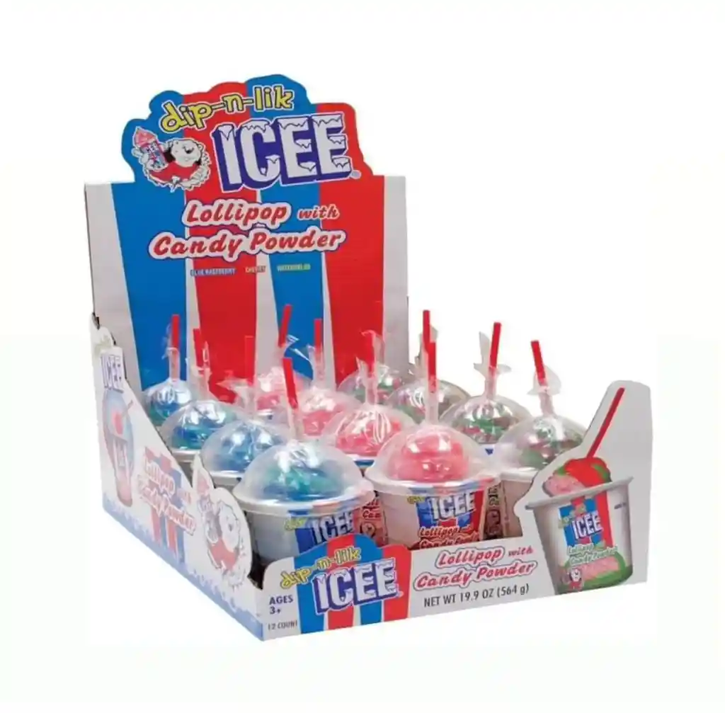 Icee Lollipop Con Polvo Cherry