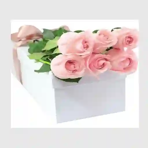 Caja De Rosas Rosadas