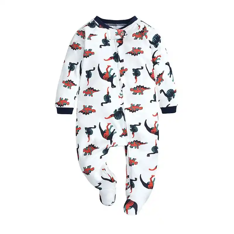 Pijama Enterizo De Dinosaurios Con Pies Cubiertos 9-12 Meses