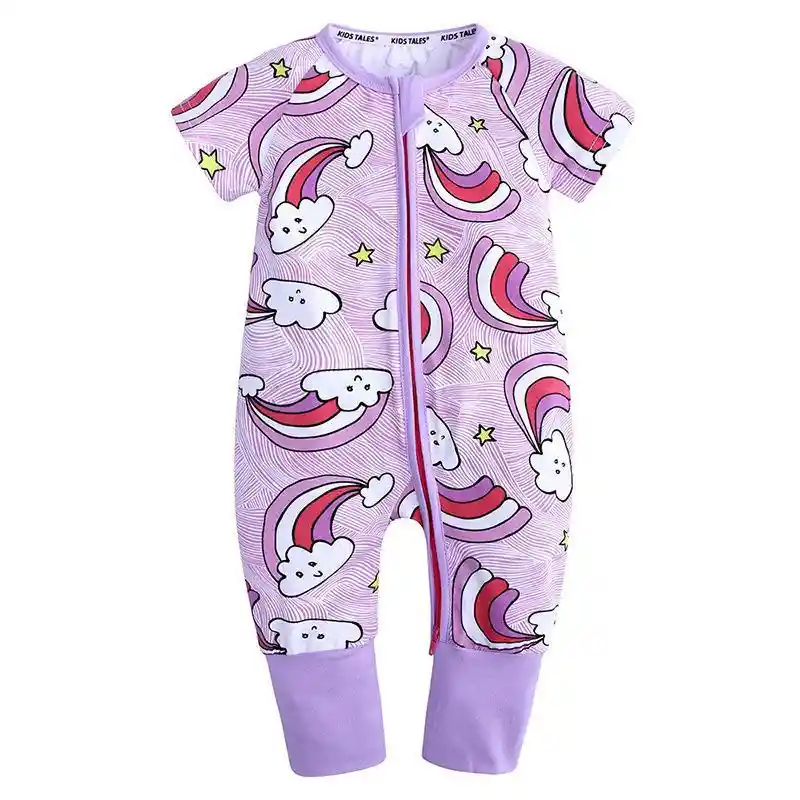 Pijama Enterizo Manga Corta De Arco Iris 6-9 Meses