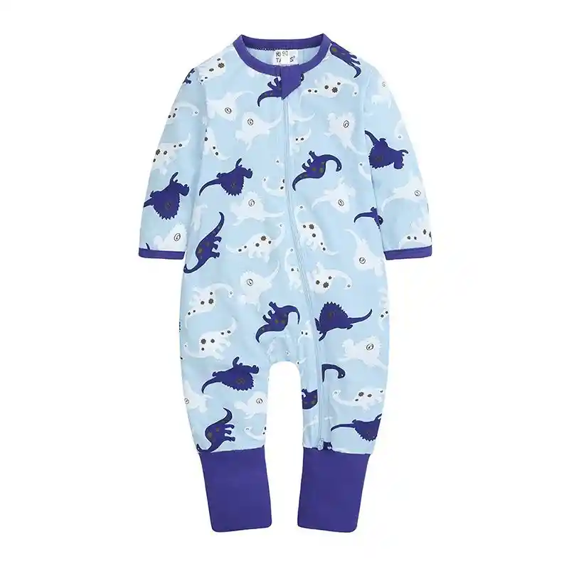 Pijama Enterizo Azul Claro De Dinosaurios 18-24 Meses