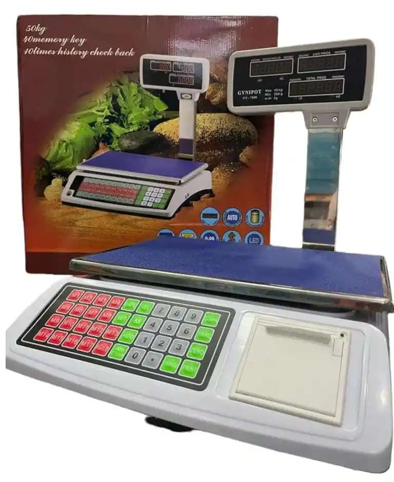 Bascula Impresora Digital 50kg Gynipot Gy-7008
