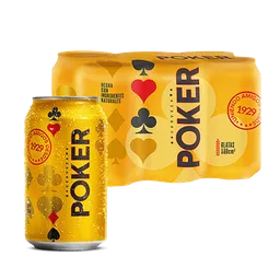 Cerveza Poker Lata 330ml Sixpack