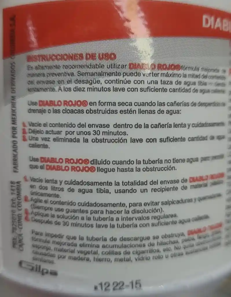 Diablo Rojo Destapa Cañerias