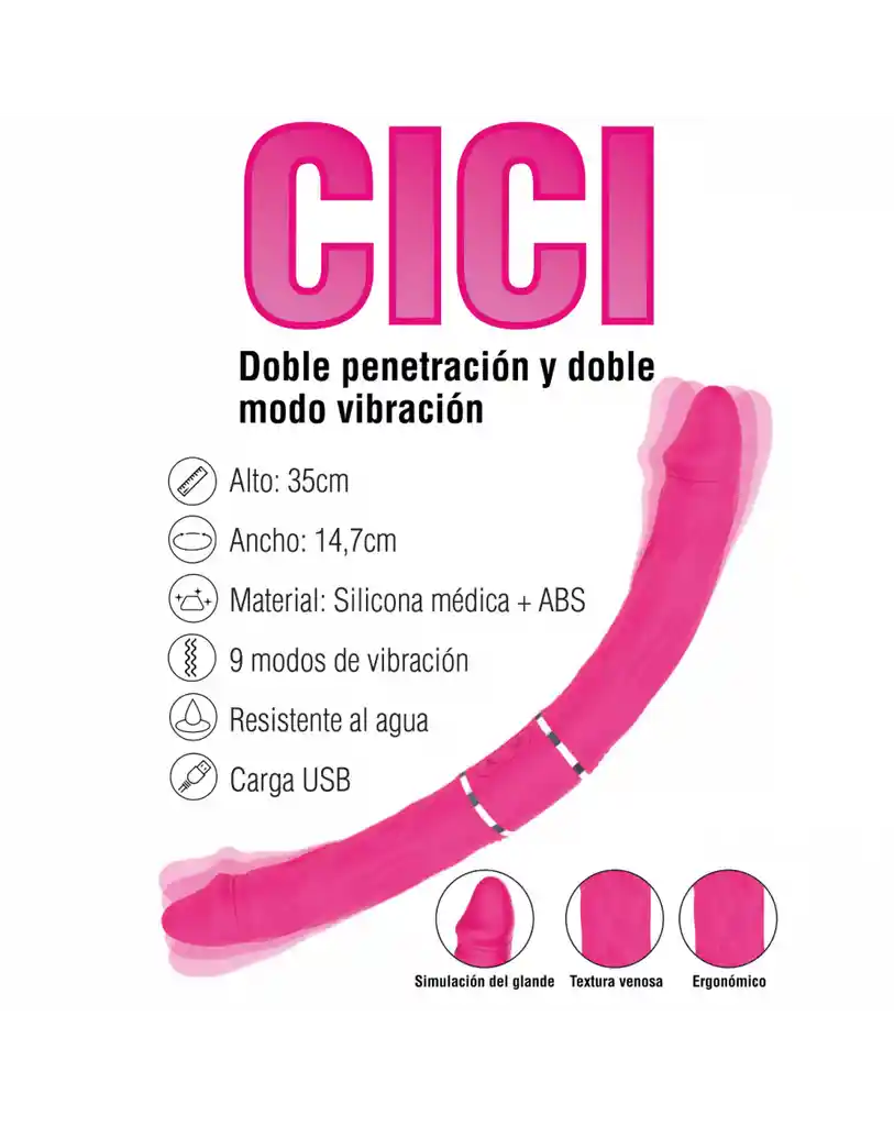 Vibrador Doble Penetración Cici