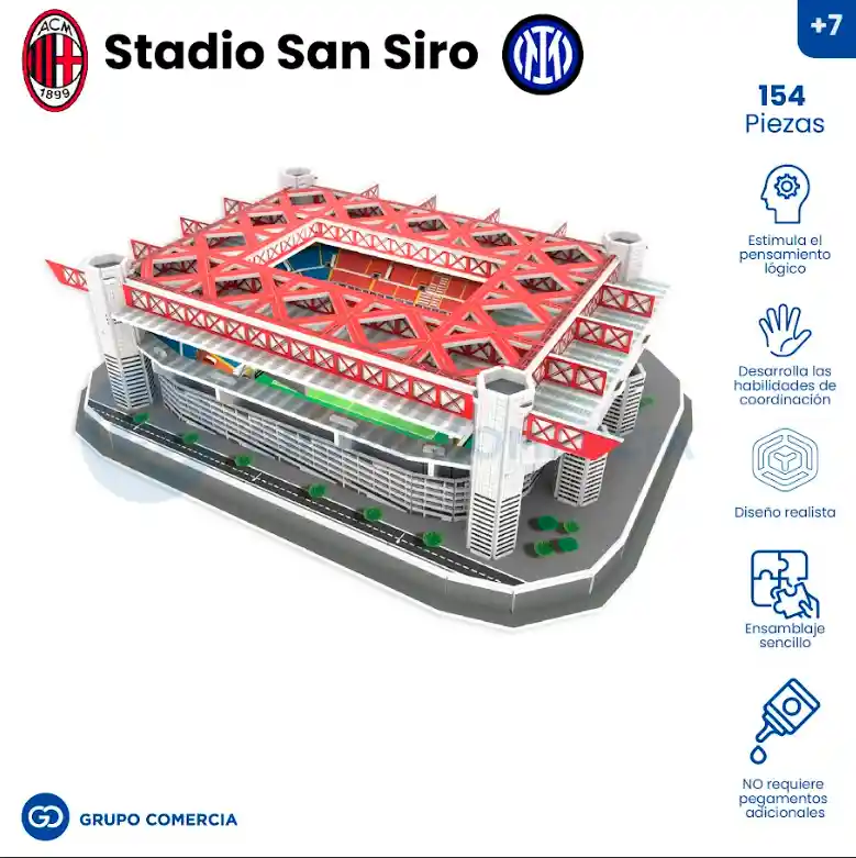 Rompecabezas Puzzle Estadio 3d San Siro Milán 154 Piezas