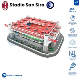 Rompecabezas Estadio Futbol 3d San Siro Ac Milán 154 Piezas