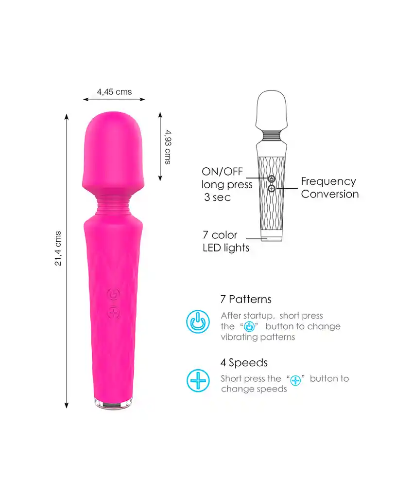 Vibrador Masajeador Luna Magenta