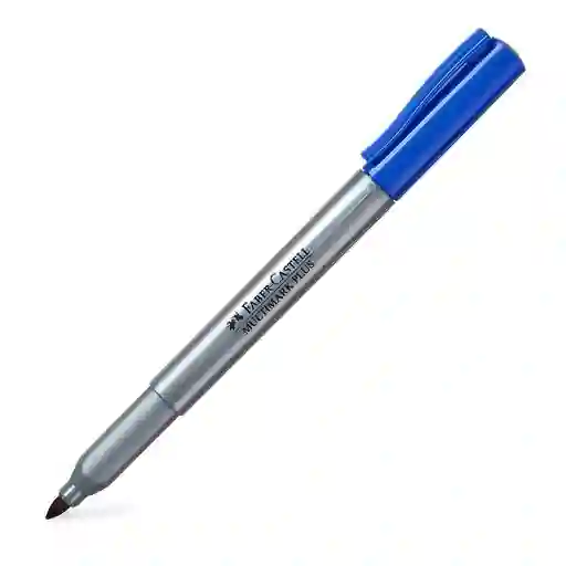 Marcador X 2 Unid Punta Fina Azul Faber Castell