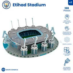 Rompecabezas Estadio 3d Etihad Manchester City 130 Piezas