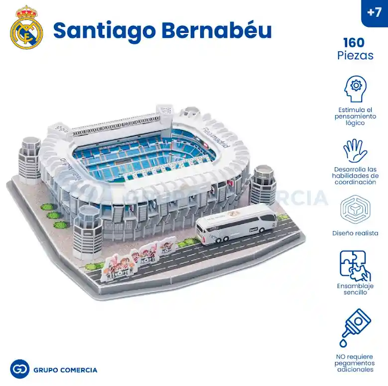 Rompecabezas 3d Estadio Santiago Bernabéu Madrid 160 Piezas