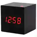 Reloj Digital 8cm Estilo Madera Alarma Despertador Fecha Negro Ref 1293