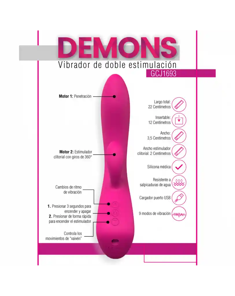 Vibrador Doble Demons Shande