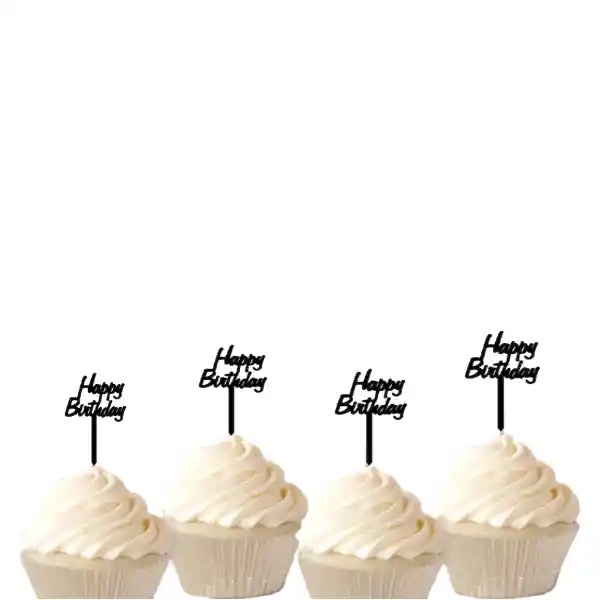 Set Mini Toppers Acrílico Happy Birthday