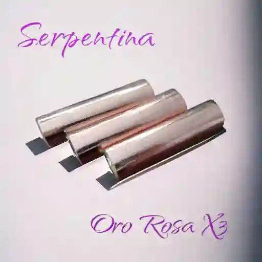Serpentina Metalizada Oro Rosa X 3 Unidades