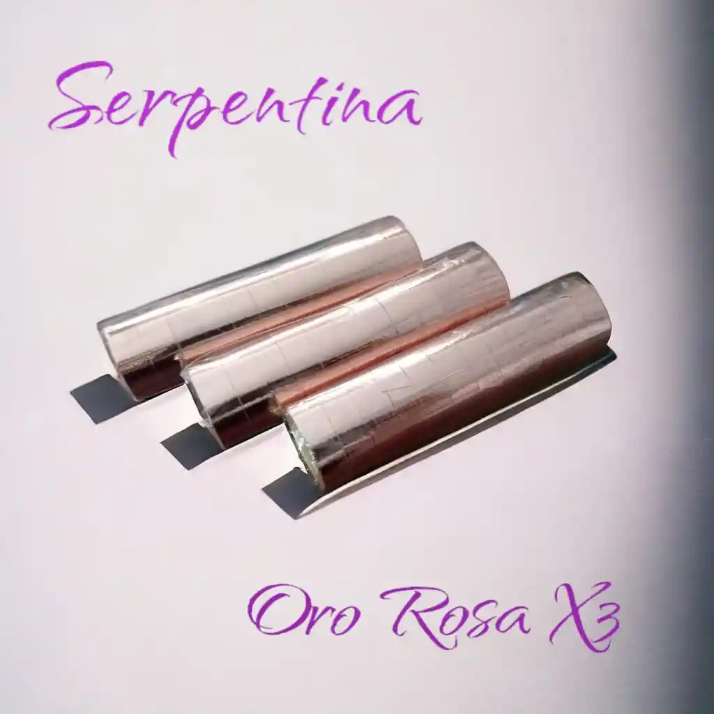 Serpentina Metalizada Oro Rosa X 3 Unidades