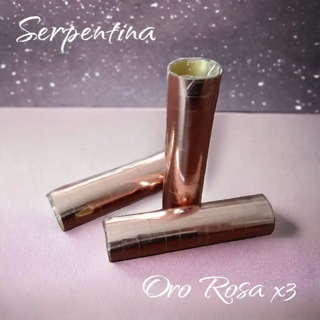 Serpentina Metalizada Oro Rosa X 3 Unidades