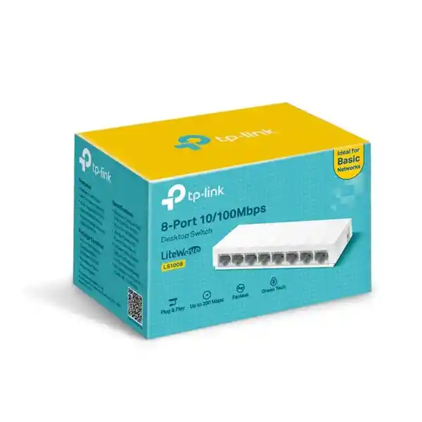 Switch De Red Tp-link 8 Puertos Ls1008 Serie Litewave Base 10/100