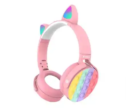 Diadema Bluetooth Orejas De Gato Pop It Rosado