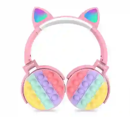 Diadema Bluetooth Orejas De Gato Pop It Rosado