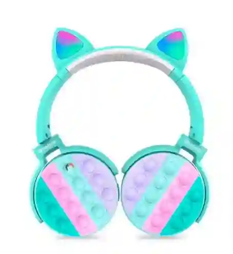 Diadema Bluetooth Orejas De Gato Pop It 10 Horas De Rendimiento