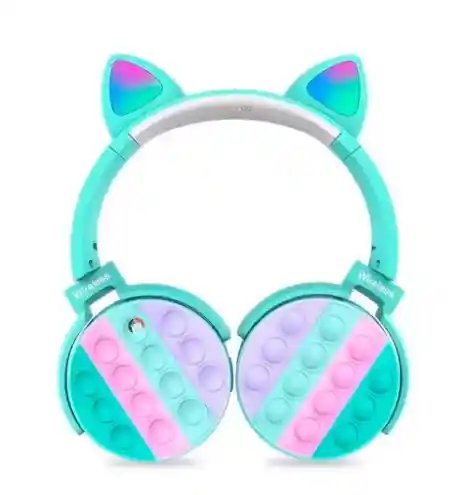 Diadema Bluetooth Orejas De Gato Pop It 10 Horas De Rendimiento