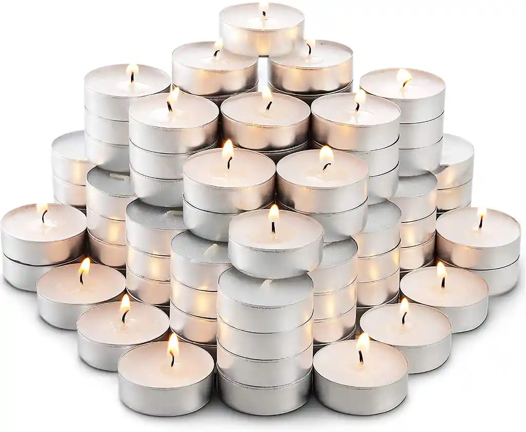 32 Velas Té Velitas Romanticas Decorativas Baño Tina Pebetero Blancas