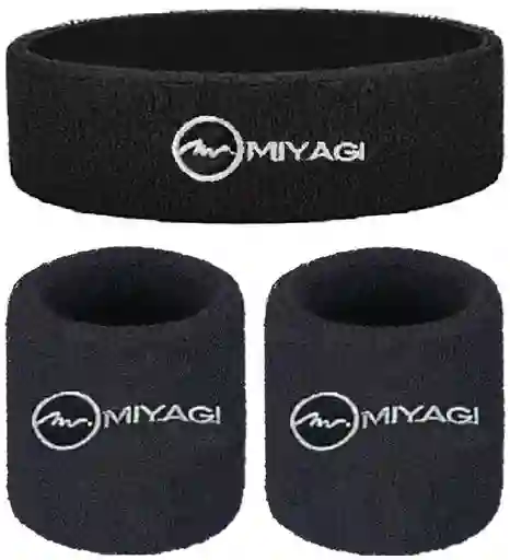 Set De Balaca Y Muñequera Miyagi Deportiva/negro