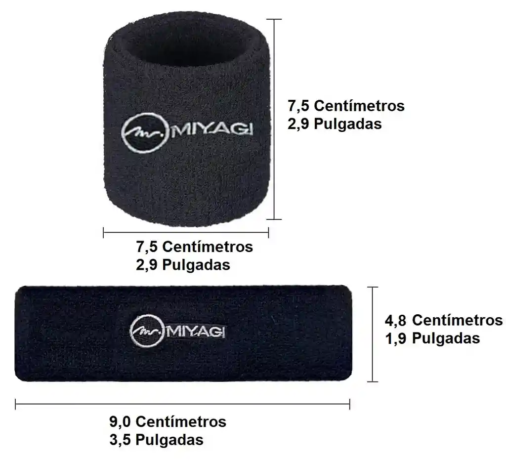 Set De Balaca Y Muñequera Miyagi Deportiva/negro