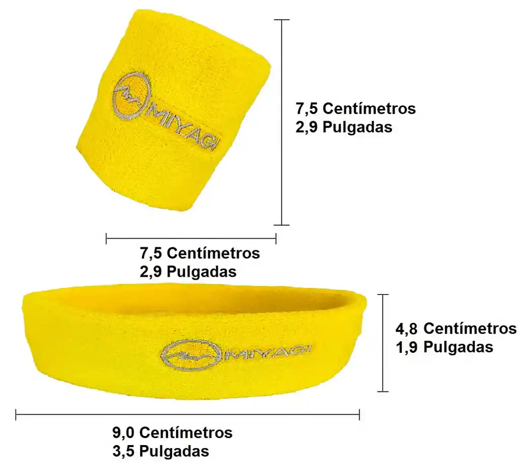 Set De Balaca Y Muñequera Miyagi Deportiva/amarillo