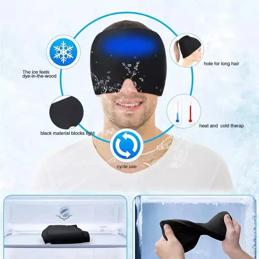 Gorro Gel Compresa Caliente Frio Alivio Migraña Dolor Cabeza