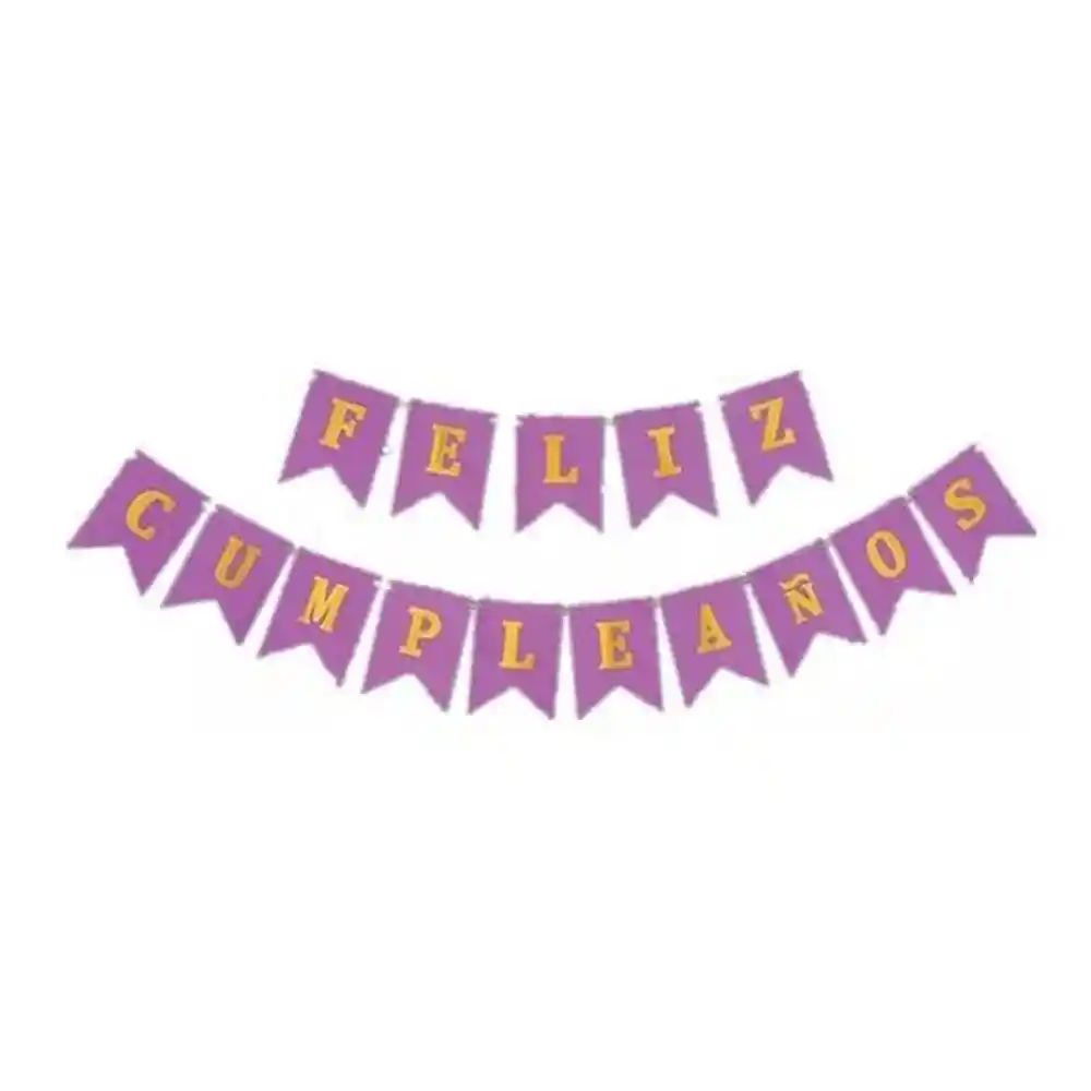 Banderín Feliz Cumpleaños Lila