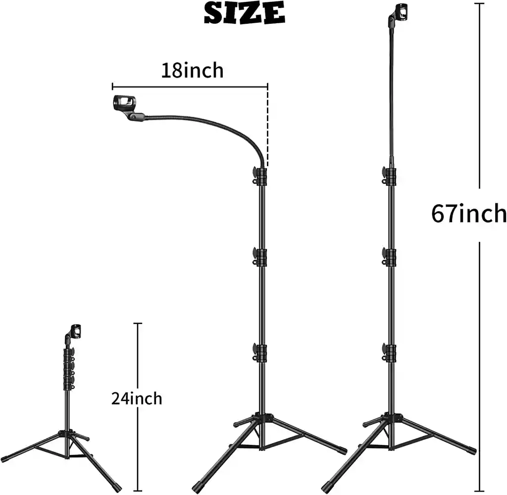 Soporte Base Para Micrófono + Bolso, Paral Altura Ajustable