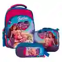 Kit X3 Morral Maleta Mediano + Lonchera + Cartuchera Niñas Barbie Jle