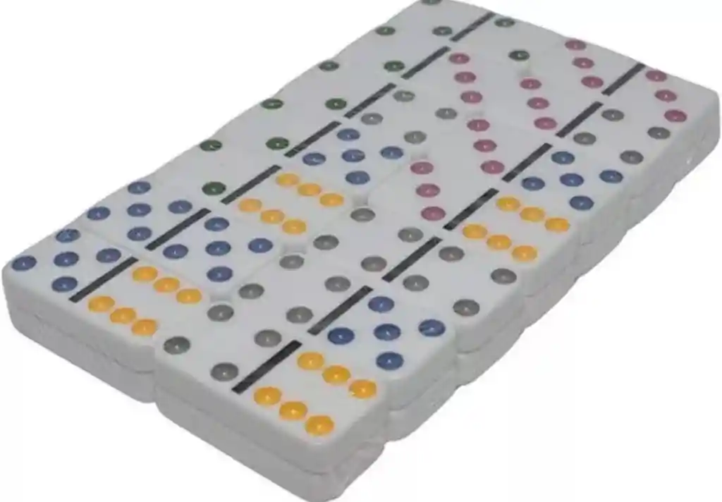 Juego De Domino Doble 6 En Caja Metalica 28 Fichas Con Color