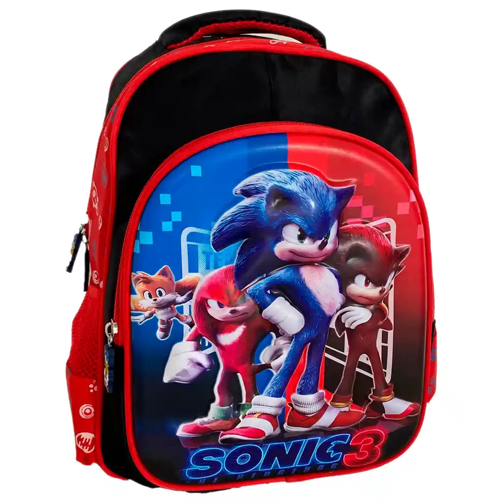 Kit X3 Morral Maleta Mediano + Lonchera + Cartuchera Niños Sonic Jle