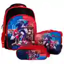 Kit X3 Morral Maleta Mediano + Lonchera + Cartuchera Niños Sonic Jle