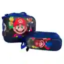 Kit X3 Morral Maleta Mediano + Lonchera + Cartuchera Niños Mario Jle