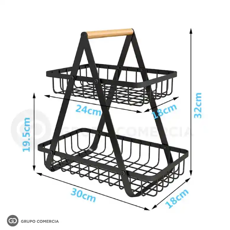 Organizador De Cocina Metálico Frutero Y Alimentos 2 Pisos