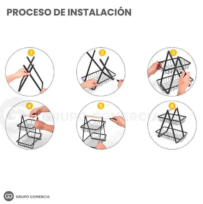 Organizador De Cocina Metálico Frutero Y Alimentos 2 Pisos