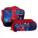 Kit X2 Lonchera Termica + Cartuchera Spiderman Niños Portacomida Jle